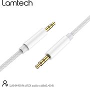 LAMTECH LAMTECH AUDIOCABLE BRAIDED 1M 3.5MM TO 3.5MM WHITE LAM445196