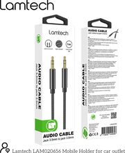 LAMTECH LAMTECH AUDIOCABLE BRAIDED 1M 3.5MM TO 3.5MM BLACK LAM445080