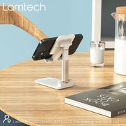 LAMTECH LAMTECH 2IN1 FOLDING DESKTOP STAND FOR SMARTPHONES AND TABLETS WHITE LAM111672