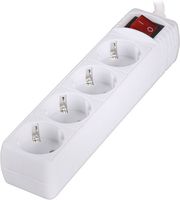 LAMTECH POWER STRIP WITH SWITCH 4 OUTLETS WHITE 1.5M LAM023718