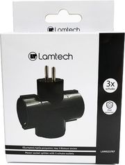 LAMTECH LAMTECH POWER SOCKET SPLITTER WITH 3 SCHUKO OUTLETS BLACK LAM023787