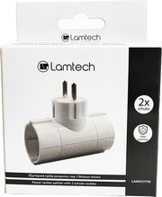 LAMTECH POWER SOCKET SPLITTER WITH 2 SCHUKO OUTLETS WHITE LAM023756