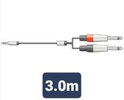 S3J-26J300 ΚΑΛΩΔΙO ΉΧΟΥ 3.5MM STEREO JACK PLUG - 2 X 6.3MM MONO JACK PLUGS 3M (ΤΕΜΑΧΙΟ)