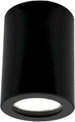 GEYER ΕΠΙΤΟΙΧΟ SPOT ΣΤΡΟΓΓΥΛΟ R65 GU10 ΜΑΥΡΟ IP54