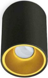 GEYER ΕΠΙΤΟΙΧΟ SPOT ΣΤΡΟΓΓΥΛΟ TRIO90L GU10 ΜΑΥΡΟ