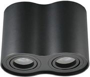 GEYER ΕΠΙΤΟΙΧΟ SPOT ΣΤΡΟΓΓΥΛΟ ΔΙΠΛΟ GU10 ΜΑΥΡΟ