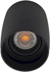 GEYER ΕΠΙΤΟΙΧΟ SPOT ΣΤΡΟΓΓΥΛΟ RA85 GU10 ΜΑΥΡΟ