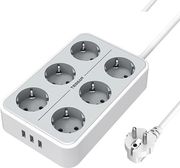 TESSAN TESSAN 9 IN 1 POWER STRIP 6XSCHUKO, 3XUSB, 2M CABLE TS-303