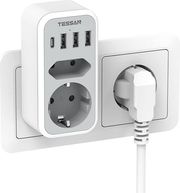 TESSAN TESSAN 6 IN 1 WALL SOCKET 1XSCHUKO, 1XEU SOCKET ,3XUSB, 1XTYPE-C TS-328-DE-C