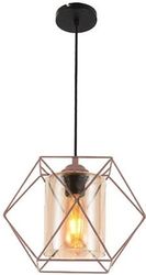 GEYER ΦΩΤΙΣΤΙΚΟ IRON E27 200X210 ΚΑΛΩΔΙΟ 2.5M ΜΑΥΡΟ AMBER GLASS