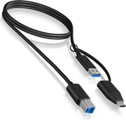 ICY BOX ICY BOX USB 3.2 PLUG-B TO USB &amp; TYPE-C 1M BLACK IB-CB032