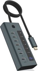 ICY BOX ICY BOX 7-PORT TYPE-C 3.2 GEN2 HUB WITH LCD SCREEN AND PSU 36W IB-HUB1457-C31