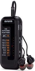 AIWA MINI POCKET RADIO WITH EARPHONES BLACK R-22BK