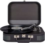 AIWA AIWA VINTAGE TURNTABLE LEATHER BRIEFCASE 2 WAY BLUETOOTH USB-MP3 PLAYER/REC DARK SILVER VPX-1951-TN