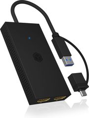 ICY BOX USB &amp; TYPE-C TO DUAL HDMI SPLITTER IB-SPL1029AC
