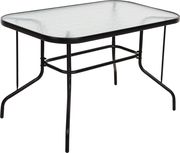 HOME MARKET ΤΡΑΠΕΖΙ ADAM HM5679.03 ΜΕΤΑΛΛΙΚΟ ΜΑΥΡΟ ΜΕ ΓΥΑΛΙΝΗ ΕΠΙΦΑΝΕΙΑ 120Χ70Χ70ΥΕΚ.