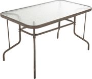 HOME MARKET ΤΡΑΠΕΖΙ ADAM HM5679.04 ΜΕΤΑΛΛΙΚΟ ΣΑΜΠΑΝΙ ΜΕ ΓΥΑΛΙΝΗ ΕΠΙΦΑΝΕΙΑ 120Χ70Χ71ΥΕΚ.