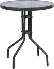 HOME MARKET ΤΡΑΠΕΖΙ LIMA Φ60X68ΥΕΚ. ΓΚΡΙ ΜΕΤΑΛΛΙΚΟ ΜΕ ΓΥΑΛΙΝΗ ΕΠΙΦΑΝΕΙΑ HM5079.01