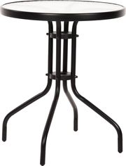 ΤΡΑΠΕΖΙ LIMA Φ60X68ΥΕΚ. ΜΕΤΑΛΛΙΚΟ ΜΑΥΡΟ ΜΕ ΓΥΑΛΙΝΗ ΕΠΙΦΑΝΕΙΑ HM5079.03