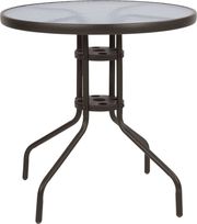 HOME MARKET ΤΡΑΠΕΖΙ LIMA Φ70Χ70ΥΕΚ. ΜΕΤΑΛΛΙΚΟ ΚΑΦΕ ΜΕ ΓΥΑΛΙΝΗ ΕΠΙΦΑΝΕΙΑ HM5146.02