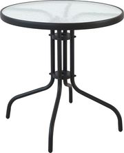 ΤΡΑΠΕΖΙ ΣΤΡΟΓΓΥΛΟ LIMA HM5146.03 ΜΕΤΑΛΛΙΚΟ ΜΑΥΡΟ ΜΕ ΓΥΑΛΙΝΗ ΕΠΙΦΑΝΕΙΑ Φ70Χ70ΥΕΚ.