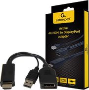 CABLEXPERT ACTIVE 4K HDMI TO DISPLAY PORT ADAPTER BLACK RETAIL PACK A-HDMIM-DPF-01