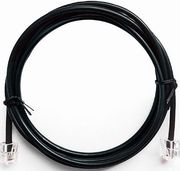 CABLEXPERT TELEPHONE CORD ROUND 6P4C 2M BLACK TC6P4CR-2M