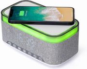 GEMBIRD GEMBIRD DIGITAL ALARM CLOCK WITH SPEAKER AND WIRELESS CHARGING FUNCTION WH/LI GR DAC-SPKBT-QC15-GR