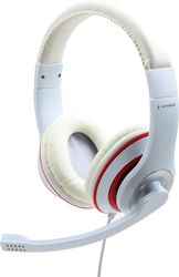 GEMBIRD JACK STEREO HEADSET WHITE WITH RED RING MHS-03-WTRD