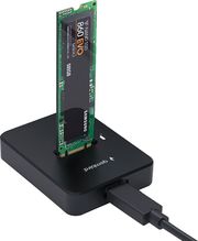 GEMBIRD DESKTOP USB TYPE-C M2 SATA &amp; NVME SSD DRIVE DOCKING STATION BLACK DD-U3M2