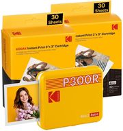KODAK KODAK MINI 3 RETRO 4PASS SMARTPHONE PHOTO THERMAL PRINTER PORTABLE (7.6 X 7.6 CM) + 8 SHEETS, YELLO