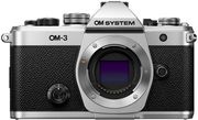 OLYMPUS OM-SYSTEM OM-3 BODY SILVER, CB-USB13 USB CABLE, SHOULDER STRAP, INSTRUCTION MANUAL, WARRANT