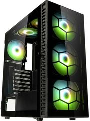 KOLINK CASE KOLINK OBSERVATORY HF PLUS GLASS ARGB PWM MIDI TOWER CASE BLACK W 6 ARGB PWM FANS (5X140 1X120