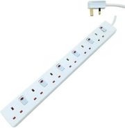 EUROLAMP ΠΟΛΥΠΡΙΖΟ 6Θ UK 6 ΔΙΑΚΟΠΤΕΣ 3M 3X1,25MM ΠΡΟΣΤΑΣΙΑ ΕΠΑΦΩΝ 147-62314