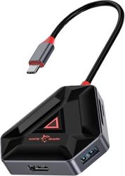 WHITE SHARK WHITE SHARK 6IN1 TYPE-C HUB BLACK/SILVER HEXAGON