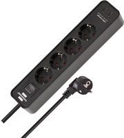 BRENNENSTUHL ΠΟΛΥΠΡΙΖΟ 4 ΘΕΣΕΩΝ2 X USB-C ΔΙΑΚΟΠΤΗ 1153240106 ECOLOR ΜΑΥΡΟ