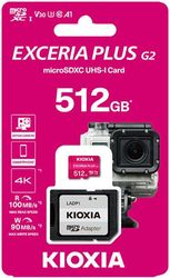 KIOXIA KIOXIA 4K MICRO SD GEN2 512GB EXCERIA PLUS UHS I U3 WITH ADAPTER LMPL2M512GG2