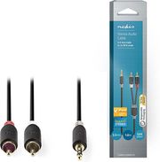 NEDIS CABW22200AT10 STEREO AUDIO CABLE 3.5 MM MALE - 2X RCA MALE 1.0 M ANTHRACITE