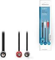 NEDIS CAGB22200BK10 STEREO AUDIO CABLE 3.5MM MALE - 2X RCA MALE 1.0M BLACK