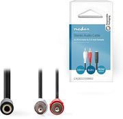 NEDIS CAGB22255BK02 STEREO AUDIO CABLE 2X RCA MALE - 3.5 MM FEMALE 0.2 M BLACK