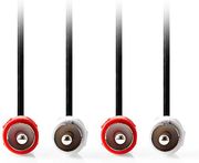 NEDIS CAGL24200BK100 STEREO AUDIO CABLE 2X RCA MALE - 2X RCA MALE 10.0M RED / WHITEC