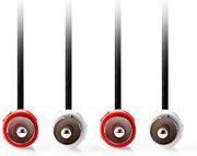 NEDIS CAGL24200BK15 STEREO AUDIO CABLE 2X RCA MALE - 2X RCA MALE 1.50M BLACK