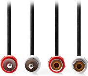 NEDIS CAGL24205BK100 STEREO AUDIO CABLE 2X RCA MALE - 2X RCA FEMALE 10.0M BLACKC