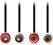 NEDIS CAGL24205BK20 STEREO AUDIO CABLE 2X RCA MALE - 2X RCA FEMALE 2.00M BLACK