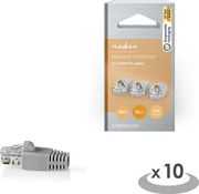 NEDIS CCBW89355GY CAT 6 UTP NETWORK CONNECTOR SET RJ45 MALE-FREE STRAIN RELIEF BOOT 10 PIECES GREYP
