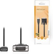 NEDIS CCGB34800BK20 HDMI-DVI CABLE HDMI CONNECTOR - DVI-D 24+1-PIN MALE 2.0M BLACK