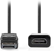 NEDIS CCGB37150BK02 DISPLAYPORT CABLE DISPLAYPORT MALE - HDMI OUTPUT 4K@30HZ 0.20M BLACK