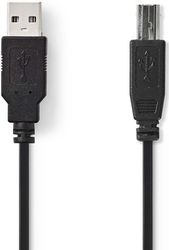 NEDIS CCGB60100BK20 USB 2.0 CABLE A MALE - B MALE 2.0 M BLACK