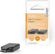 NEDIS CCGB64650GY USB-C 3.2 GEN 1 ADAPTER USB-C MALE - HDMI FEMALE 4K@60HZ BLACK / GREYP