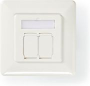 NEDIS CCGP89250IV NETWORK WALL BOX CAT 6A 2X RJ45 FEMALE - FLAT FACE MOUNTING IVORY
